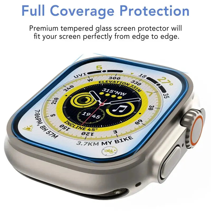 Screen protector for Apple Watch by Simples Market; 3D film, not tempered glass, fits multiple sizes
