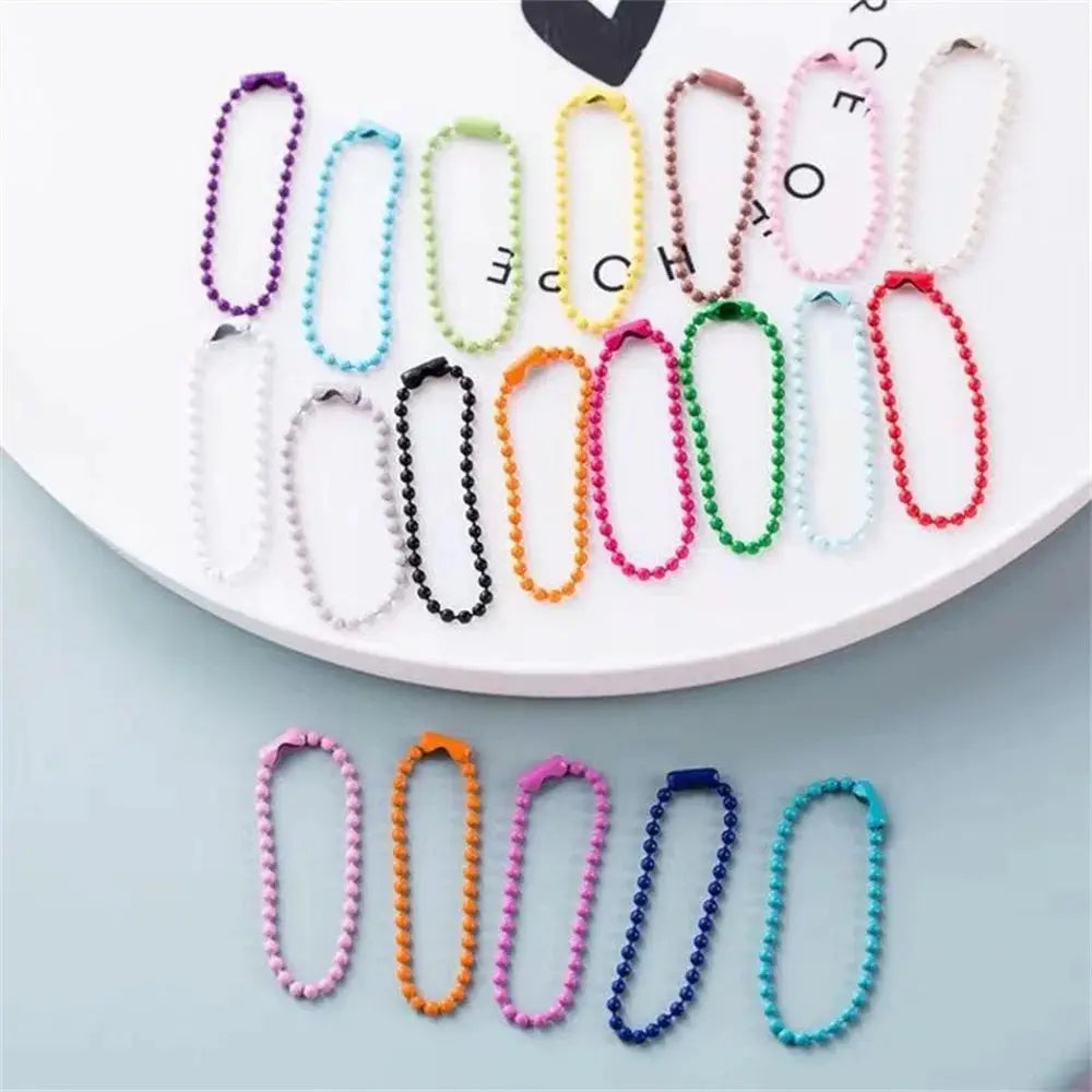 60 Piece Pack Iron Chain Beads With Spray Painted Finish For DIY Jewelry Pendants Color Tags