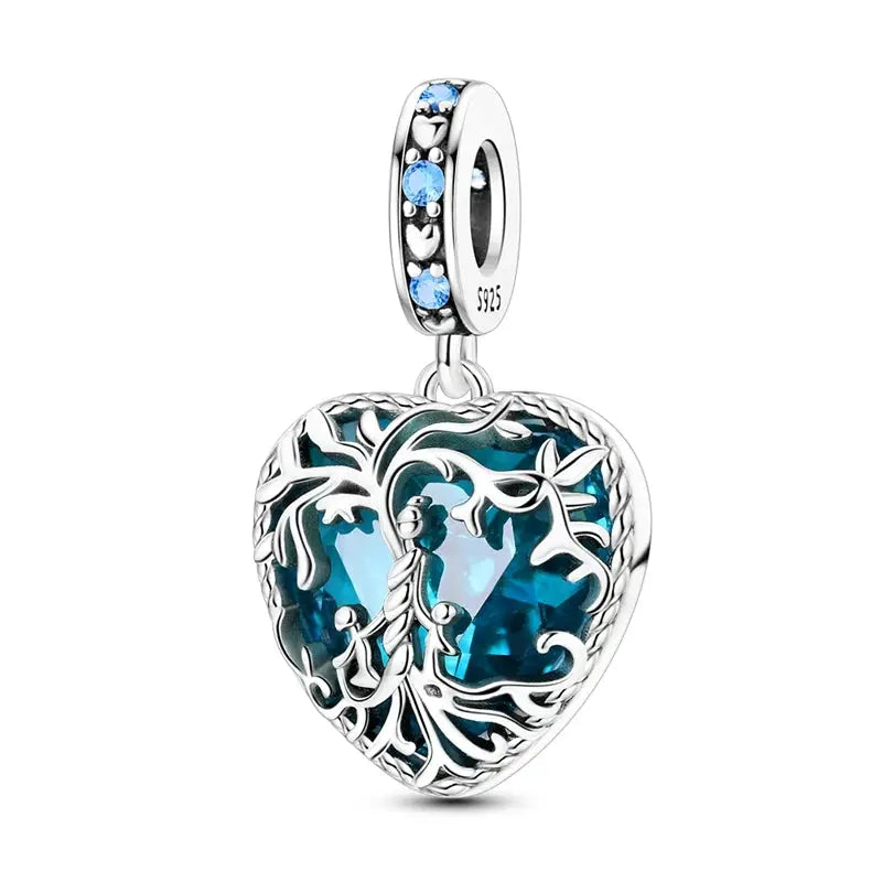 New 925 Sterling Silver Charms Beads Pendants Tree of Life Turtle Gemstone Sunflower for Women Bracelet Jewelry Gift