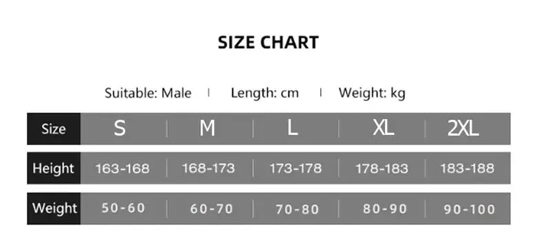 Size chart for INBIKE men's MTB cycling bib shorts by Simples Market, showing sizes S–2XL with height and weight ranges.