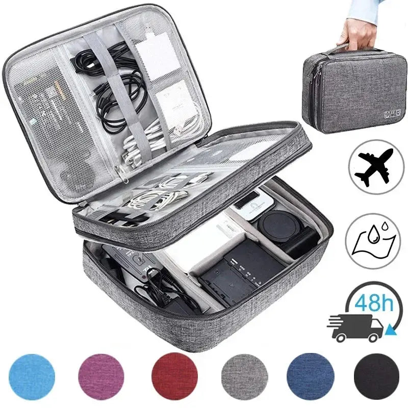 JetGuard Digital Organizer Pro Waterproof Travel Case Large Capacity For Cables Chargers And Accessories