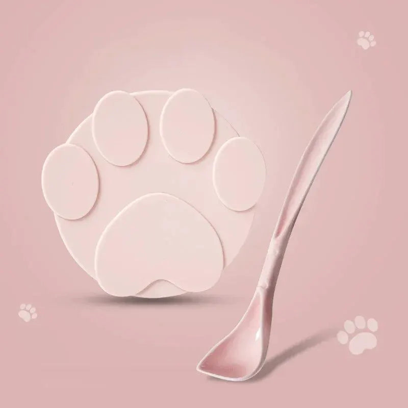 Portable Silicone 2-in-1 Pet Food Sealer Lid and Serving Spoon for Dogs and Cats Bowls