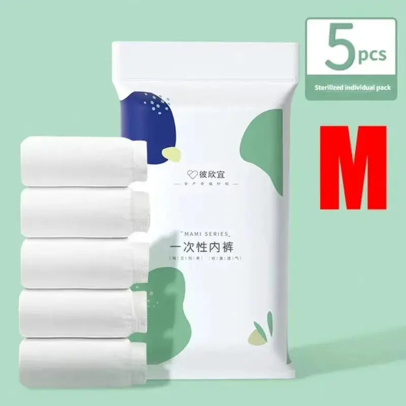 Disposable maternity panties, Simples Market, 5-pcs, size M, postpartum sterile confinement shorts for travel.