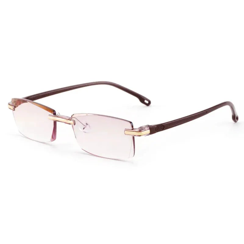 Lumiview Vintage Rimless Reading Glasses Anti Blue Light Presbyopia Eyewear With Diopters 1.0 To 4.0