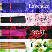 Natural Incense Sticks 80 200 Count Pack Lavender Cherry Blossom Rose Jasmine Sleep Meditation Gift