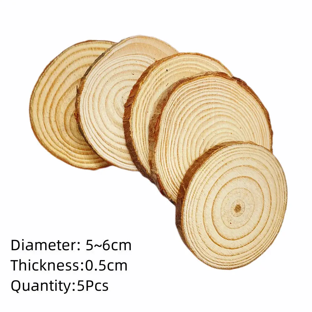 Natural Pine Wood Slices Round Discs Bark Edge 1 Pack Unfinished For DIY Crafts Wedding Decor Painting 3 To 12 Cm