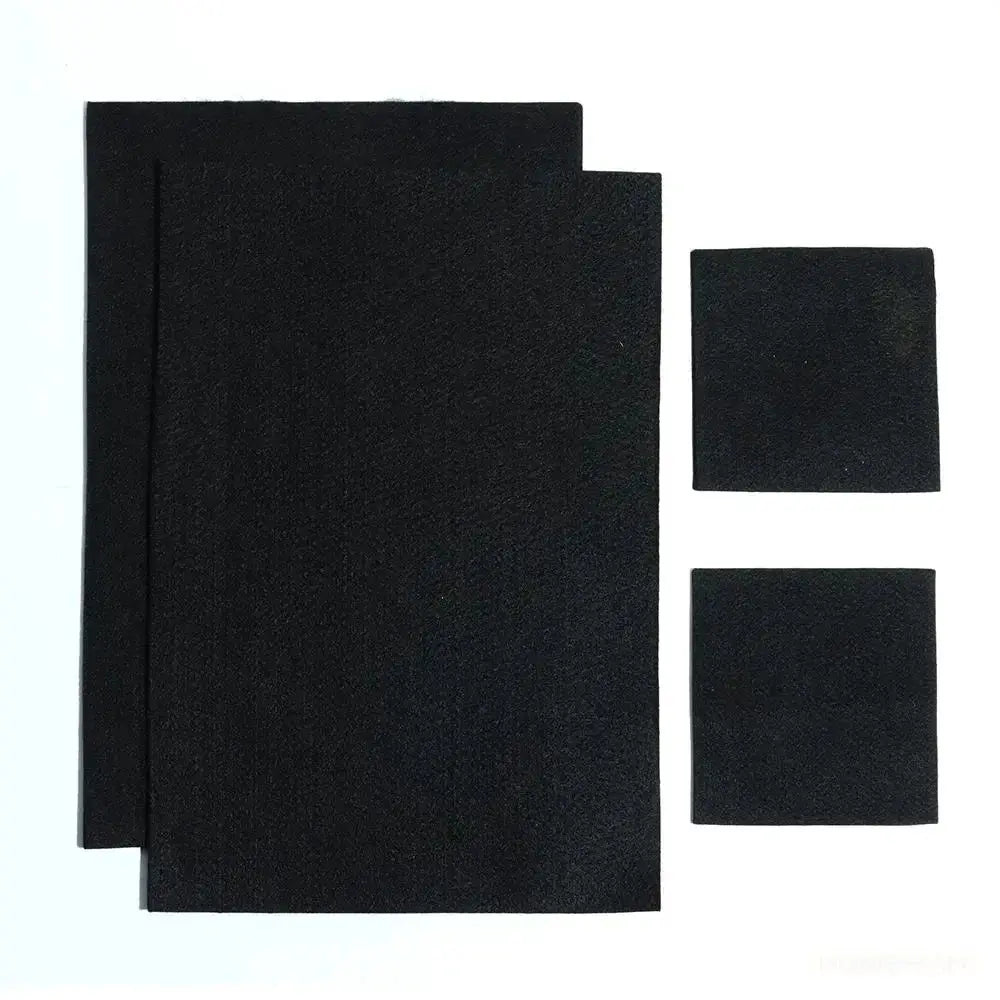 Black fireproof welding blanket insulation pads set of three, 30x20 cm large pad plus two small squares