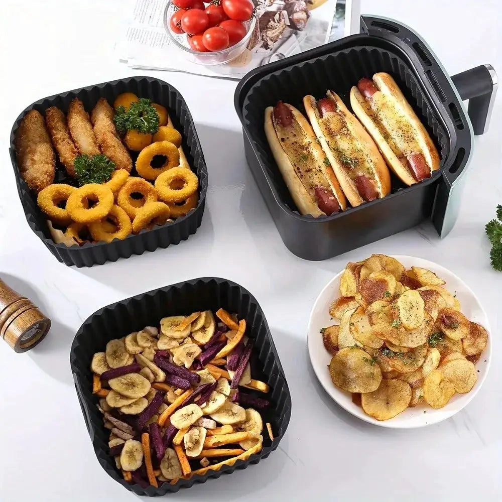 Reusable Silicone Air Fryer Liners Nonstick Basket Mat For 4 To 7 Quart Air Fryer Oven Microwave Baking Accessories