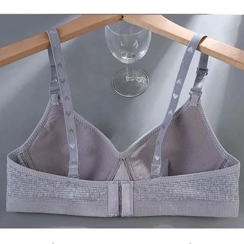 Simples Market cotton wireless V-Bra for women, lavender, AB cup, adjustable straps, back hook closure