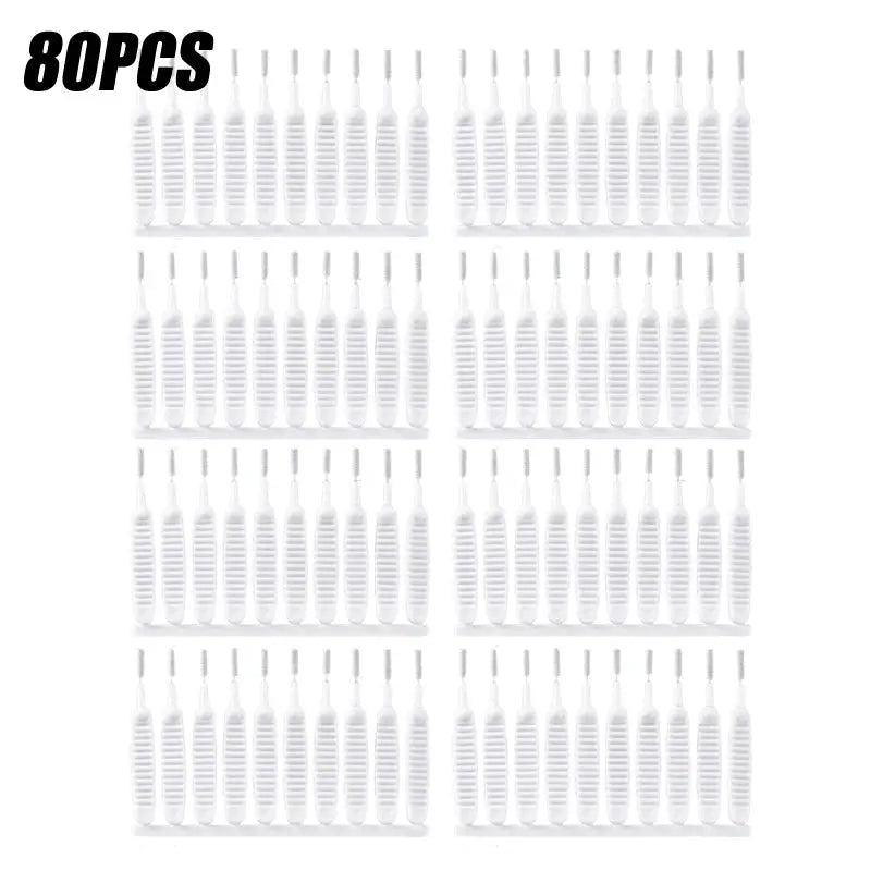Shower cleaning brush set, 80 pcs, white micro nylon nozzles, Simples Market