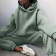 CozyLane Women's Two Piece Tracksuit Set With Oversized Hoodie And Ankle Pants For Autumn Casual Warmth