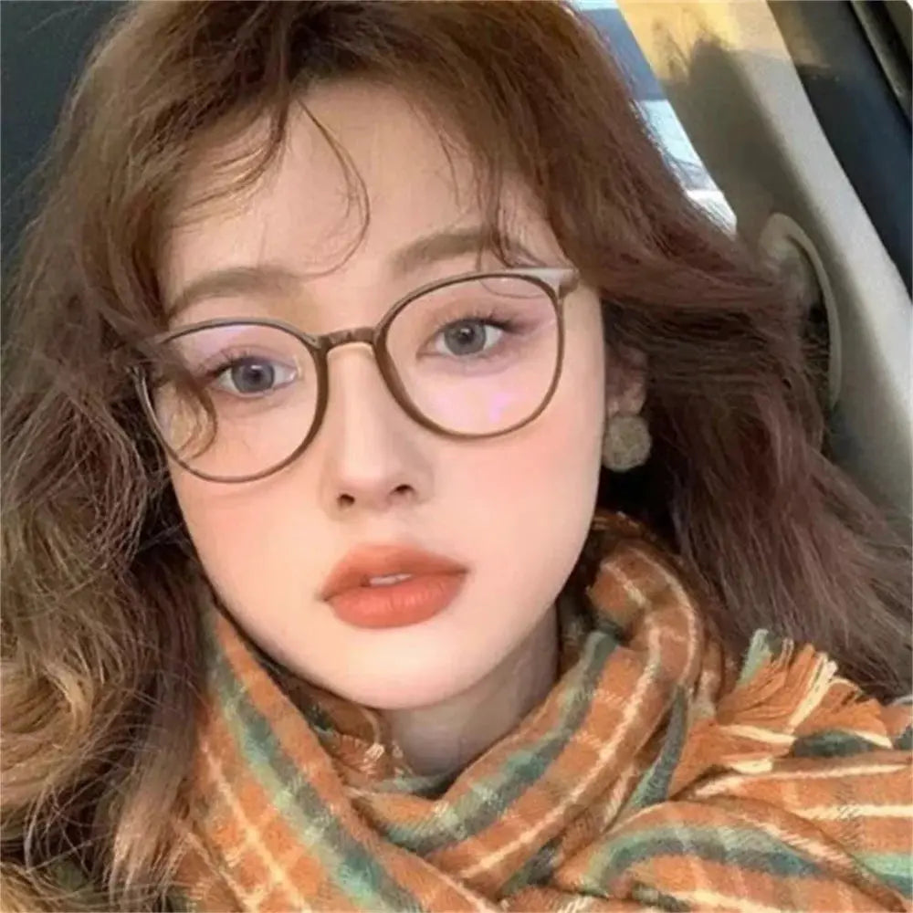 Korean Retro Square Glasses Ultra Light Transparent Frame Eyewear Anti Blue Light For Unisex