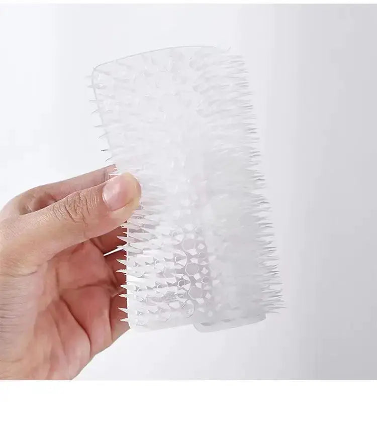 Simples Market silicone dish scrubber brush, white, hand-held crevice brush for dishes and vegetables.