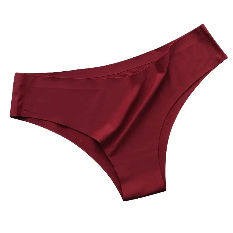 Simples Market 4pc seamless Brazilian panties; burgundy low-rise bikini briefs