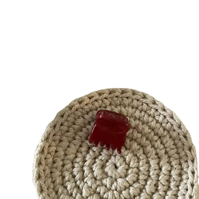 GlamClip Red Mini Duckbill Hair Clip For Women With Seamless Grip And All Day Hold