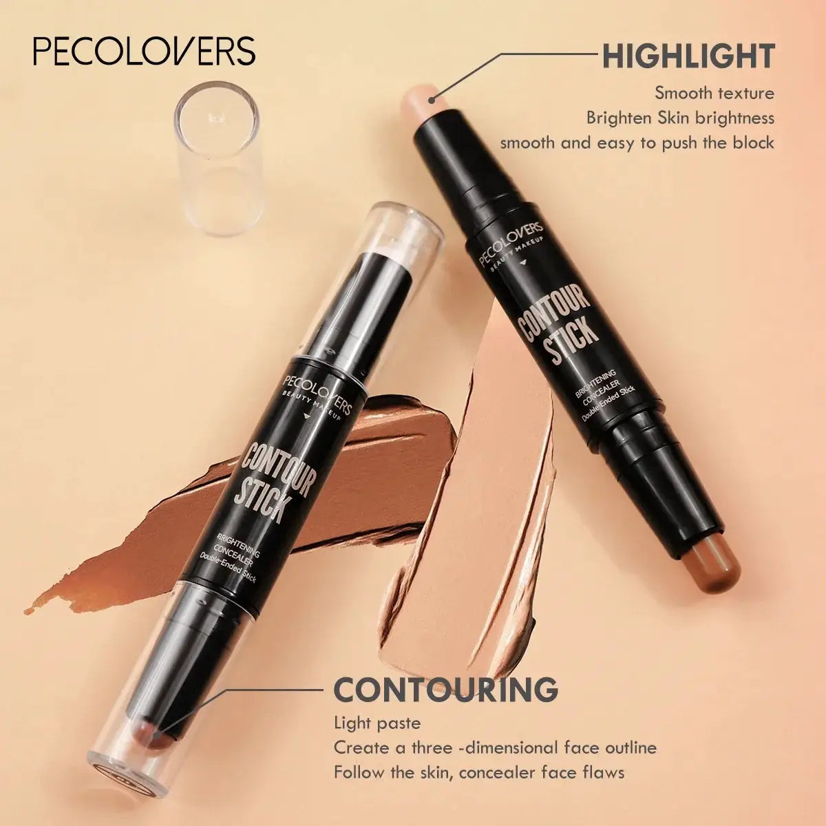 GlowPro Double Head Highlight Pen Waterproof Foundation Contour Concealer Pencil For Flawless Coverage