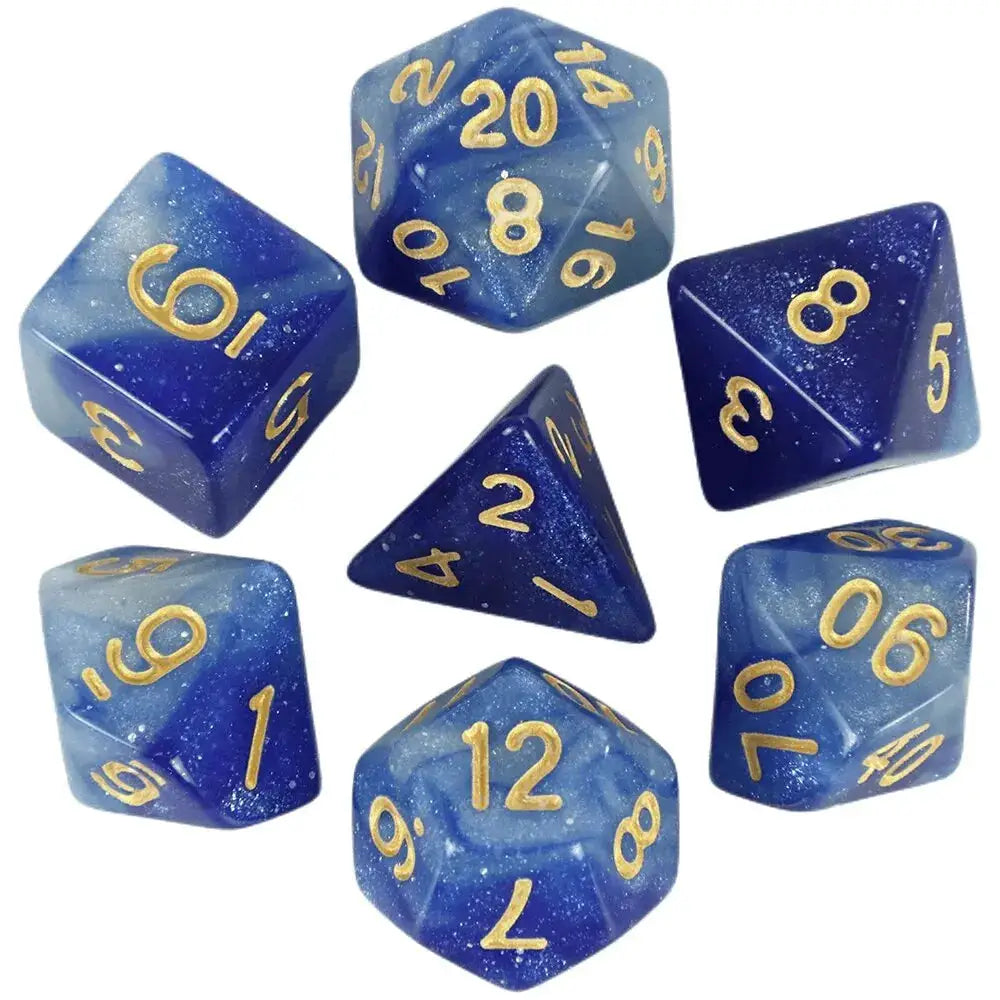 Galaxy Theme Polyhedral Dice Set For DnD With Cosmic Colorful Universe Effect Ideal For Adventurers
