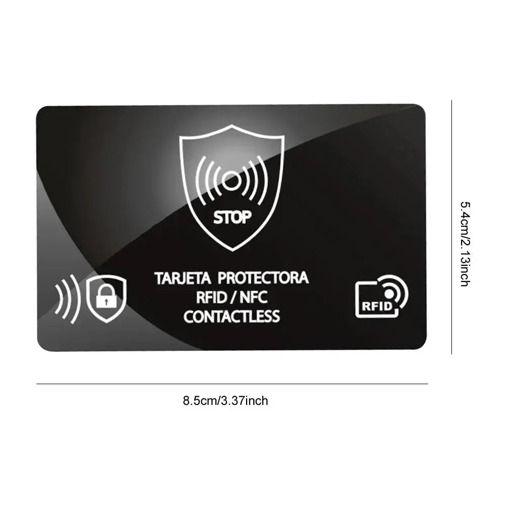 RFID Blocking Card Set 5Pcs; ultra-thin black shield for RFID/NFC debit, credit and passport cards.