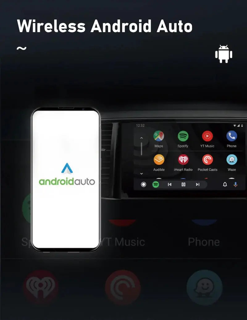 2-in-1 wireless Android Auto adapter for car with CarPlay dongle