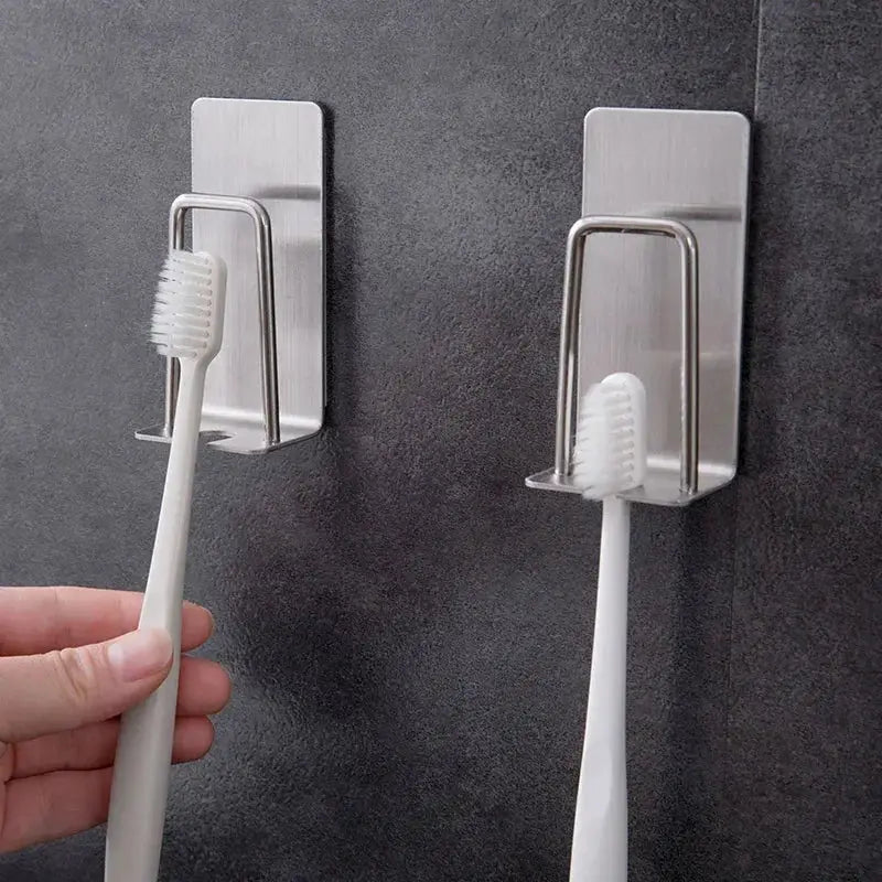 304 Stainless Steel Toothbrush And Shaver Cup Holder Wall Mounted Bathroom Accessories Set