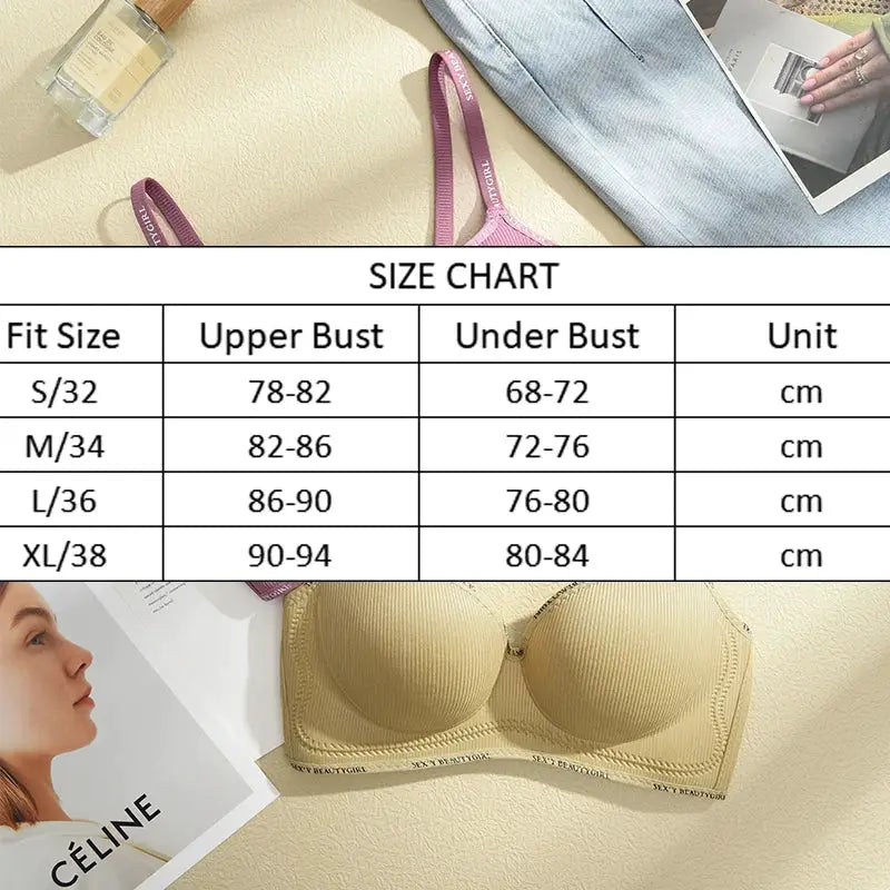 FINETOO women's beige seamless push-up bra by Simples Market