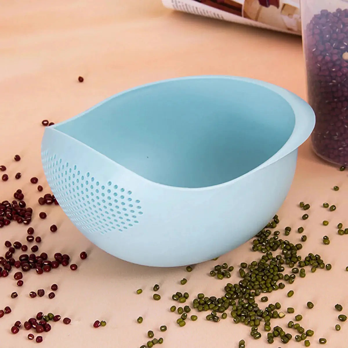 Three In One Colander Rice Bowl Drain Basket With Handle For Fruit Vegetables Washing Kitchen Organizer