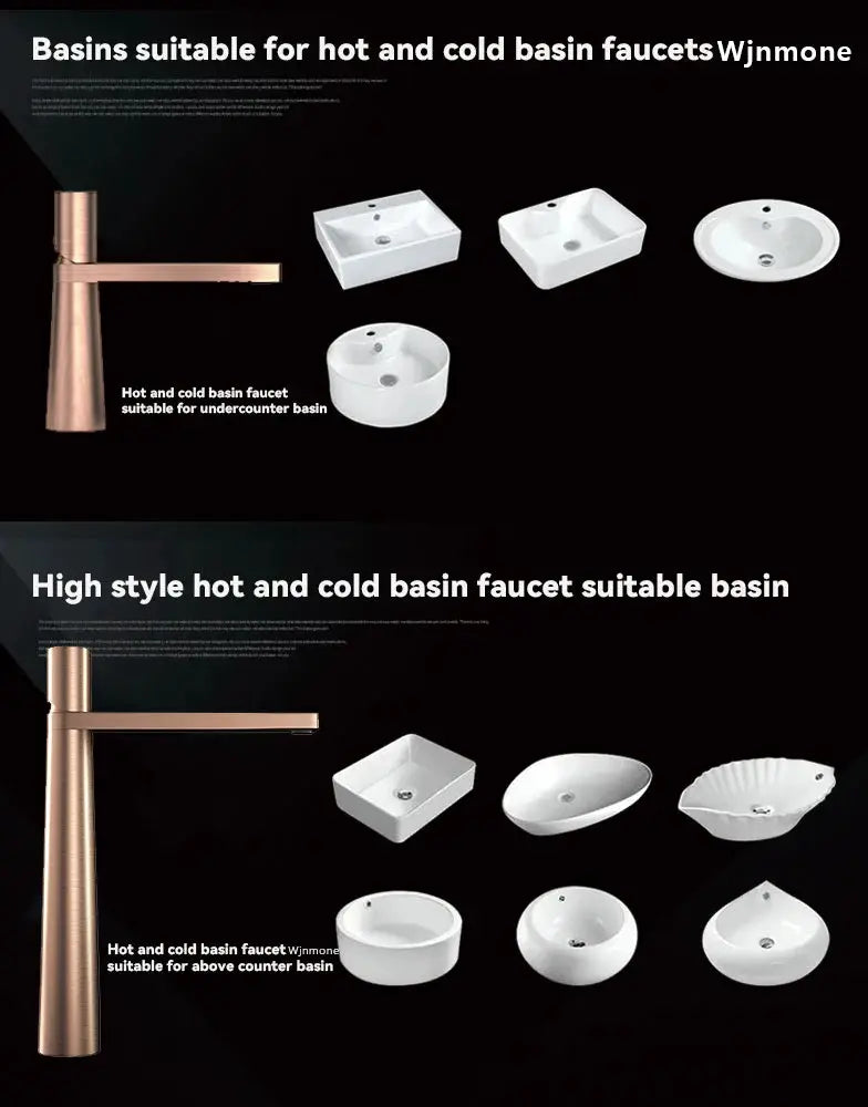 Modern basin faucet with brushed gold finish by Simples Market; single-handle, single-hole bathroom sink tap
