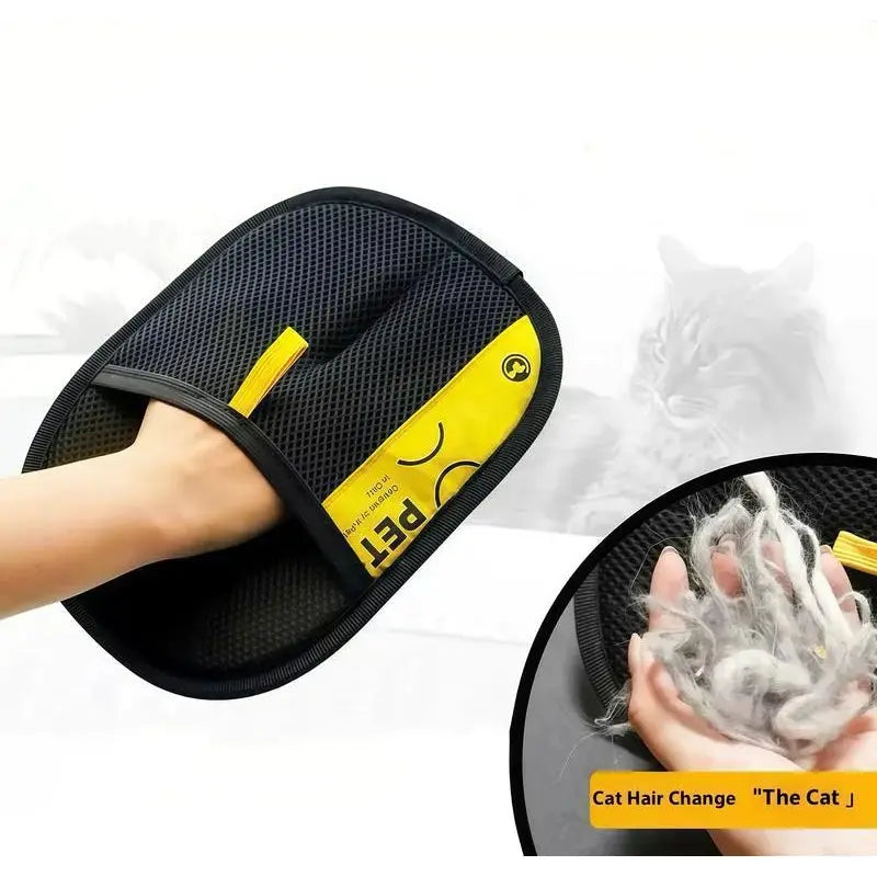 Electrostatic Pet Hair Removal Gloves For Cats And Dogs Reusable Washable Grooming Glove With 2 In 1 Lint Roller Brush