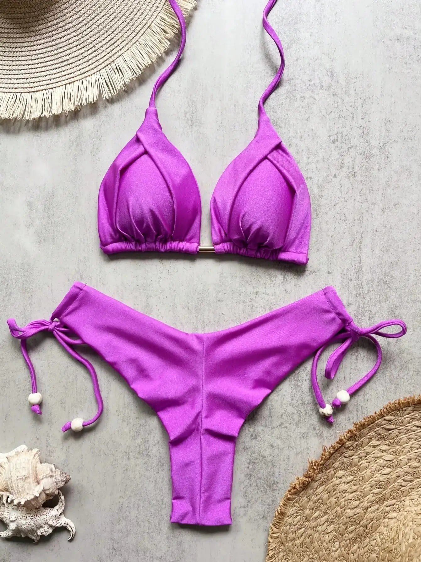 Ruotongsept 2025 New Sexy 13 Color Triangle Bikini Set For Women Push Up Brazilian Swimwear Beachwear