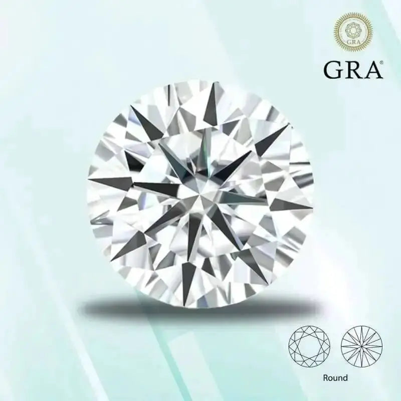Moissanite Round Cut D Color VVS1 0.1ct-5ct DIY Necklace Earrings With GRA Certificate