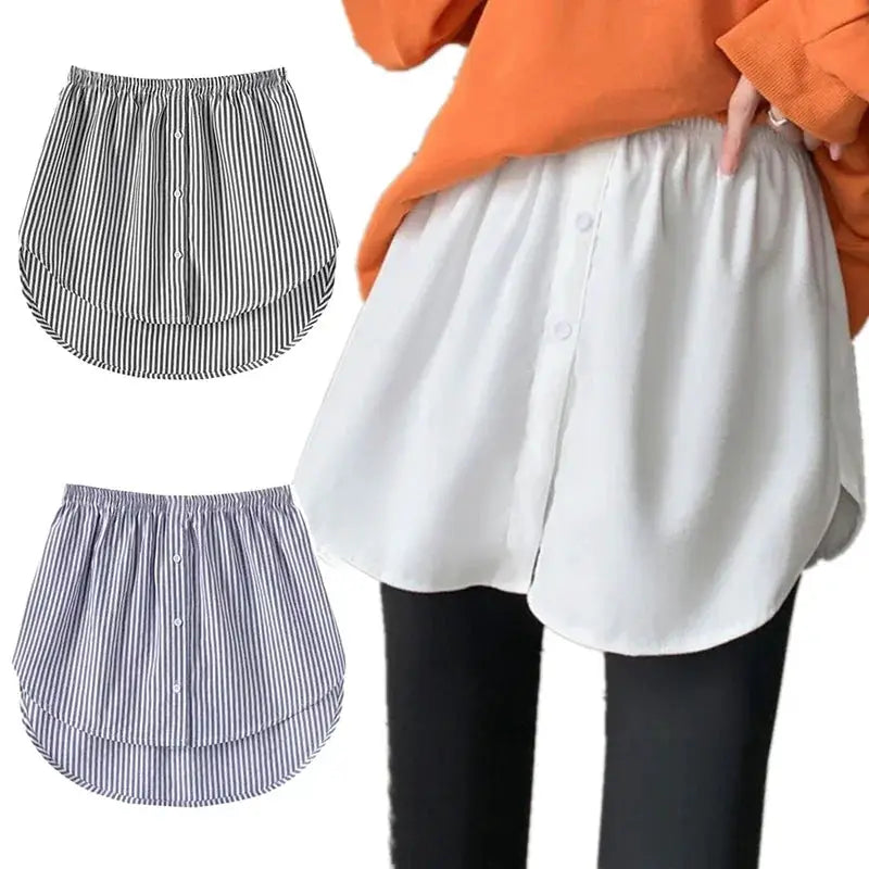 TrendWeave Detachable Underskirt Faux Shirt Tail Hem Extender Lightweight Stretch Polyester For Layering