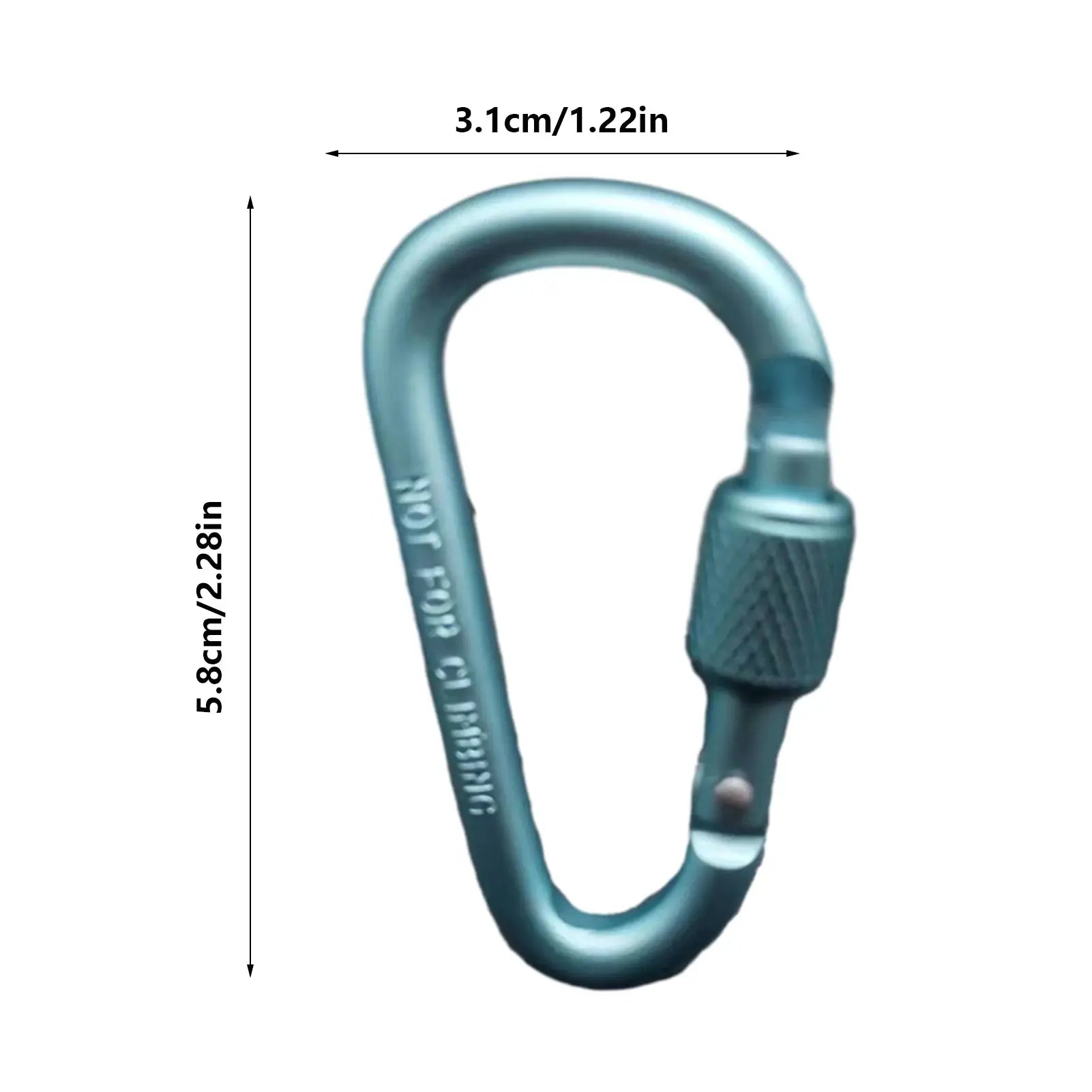 Double clip carabiner with screw locking, teal blue, 360° swivel
