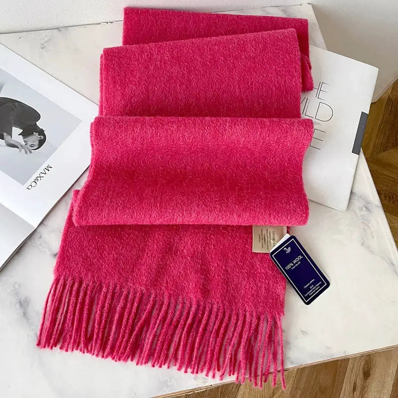 NordicWeave Winter Narrow Wool Scarf 28 Color Options 100 Percent Wool Lightweight Yet Warm Unisex