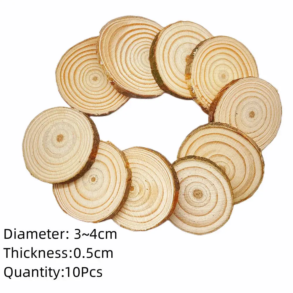Natural Pine Wood Slices Round Discs Bark Edge 1 Pack Unfinished For DIY Crafts Wedding Decor Painting 3 To 12 Cm