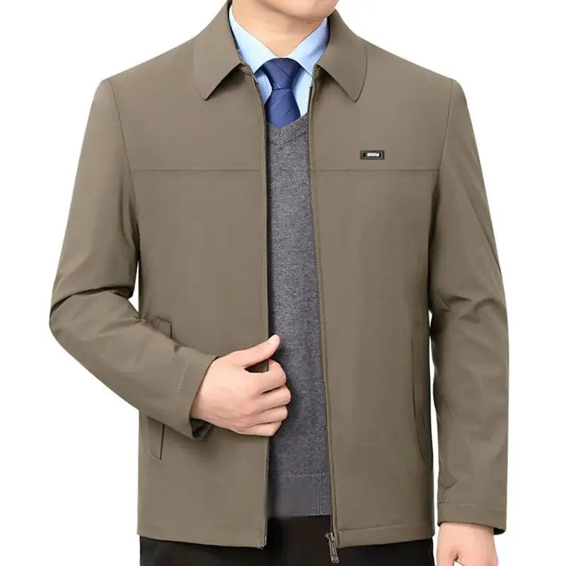 Men's loose casual business jacket by Simples Market in taupe