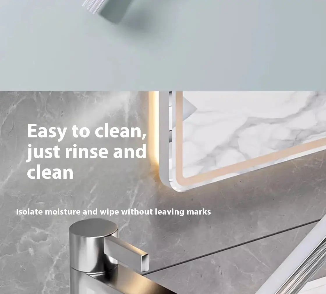 Cleaning brush with telescopic handle and silicone floor wiper squeegee for glass and bathroom surfaces