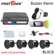 FirstSafe 4-sensor car parking sensor kit with buzzer, 12V, black sensors