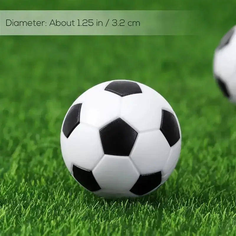 Set Of 6 Mini 32mm Black White Soccer Balls For Table Football Games And Casual Play