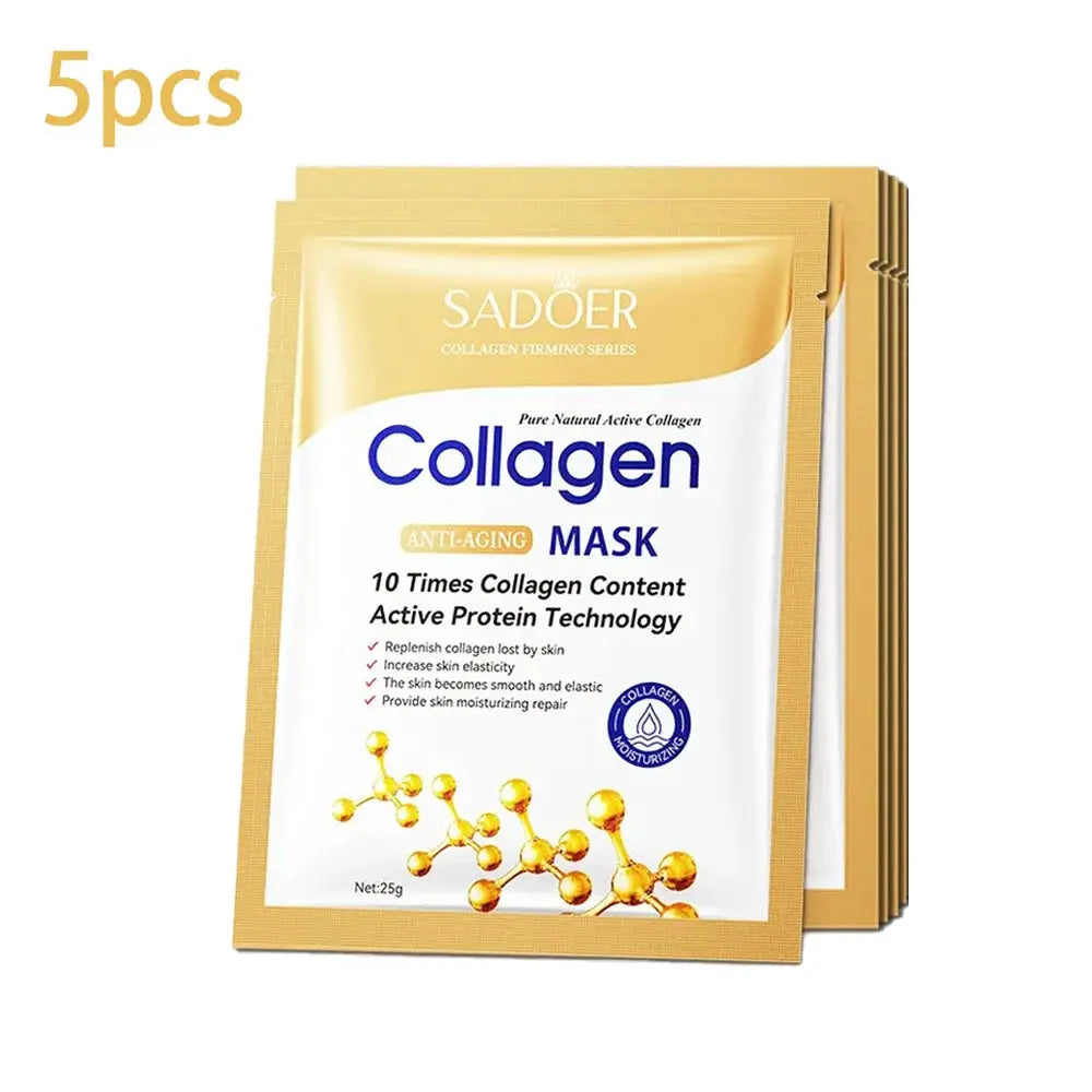 SADOER Collagen Face Mask Sheet Mask For Firming Moisturizing Repair And Brightening Skincare 5 10 20 30 Count