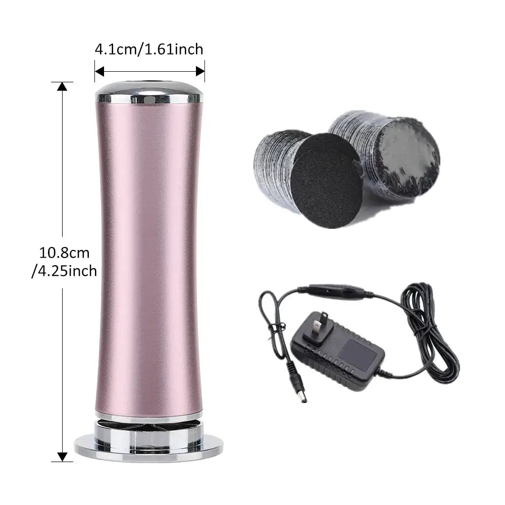 Simples Market pink electric foot callus remover with 2 replacement sanding discs and AC adapter