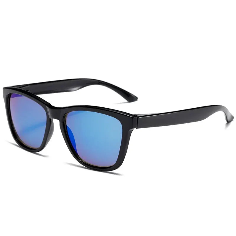 Designer Retro Polarized Sunglasses Unisex UV400 Protection Clear Frames Mercury Ice Blue Orange Flake Accents