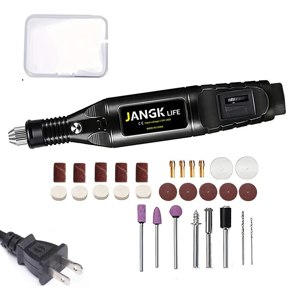 JANGKLIFE 110 220V High Power Multi Function Electric Grinder Polishing Drilling Cutting Engraving 211 Accessory Set