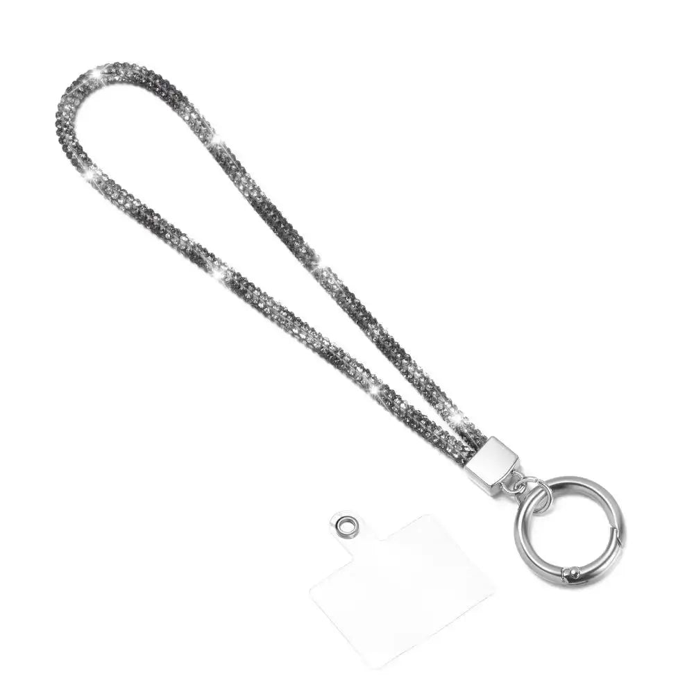 Glitter Rhinestone Phone Lanyard Crystal Wrist Strap Anti Lost Keychain Hanging Accessory For Secure Phone