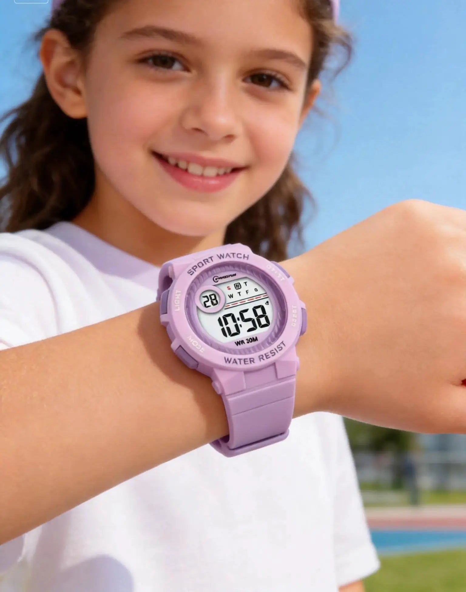 OHSEN Kids Sport Watch Pink 30M Waterproof Digital Wristwatch With Stopwatch And Durable Silicone Band