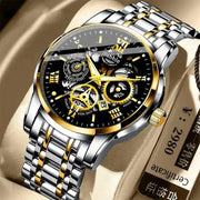 Uthai Mens Watch High End Light Luxury Versatile Quartz Wristwatch Waterproof Luminous Hollow Roman Dial