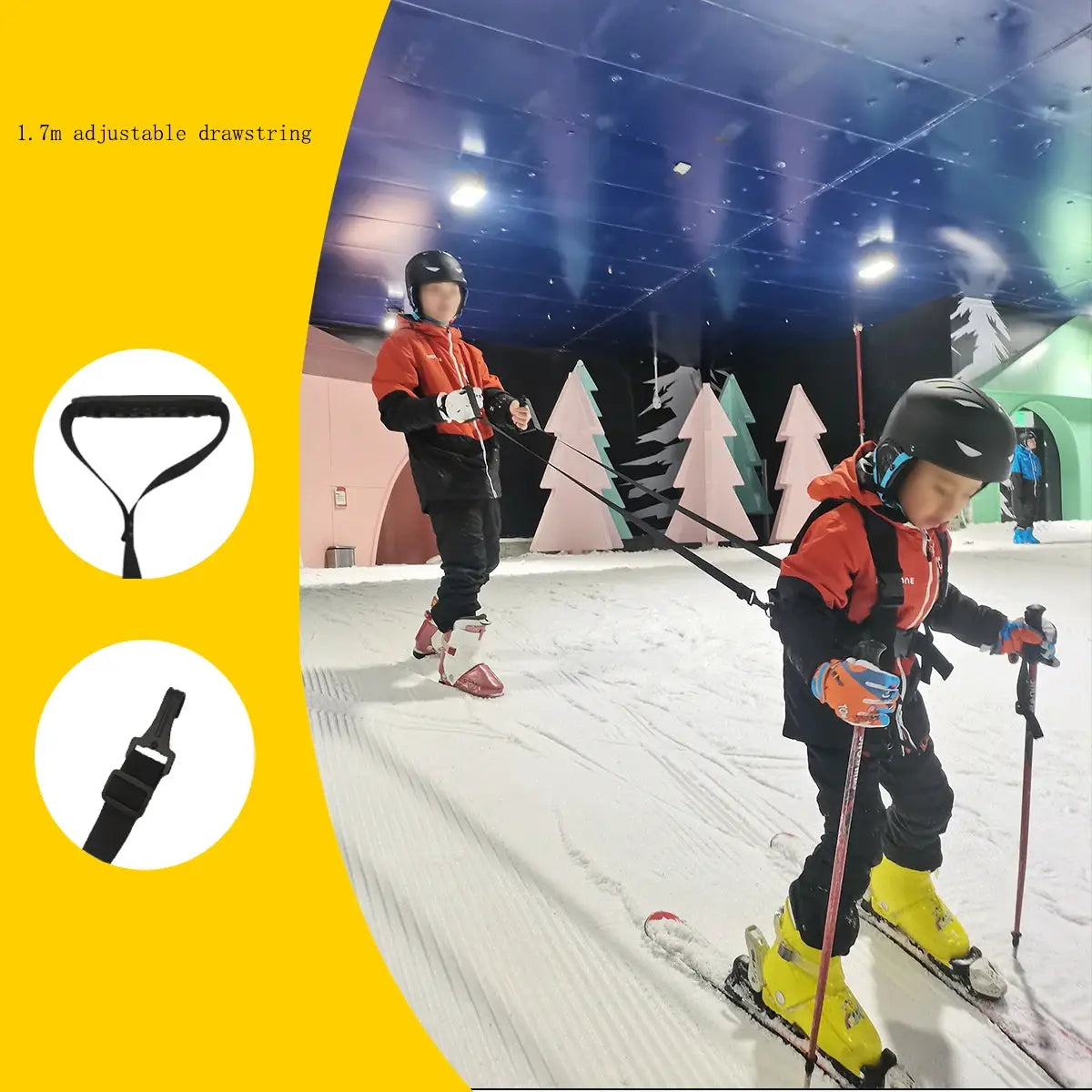 Kids Ski Harness Backpack Adjustable Snowboard Training Belt Speed Control Leash For Safe Learning