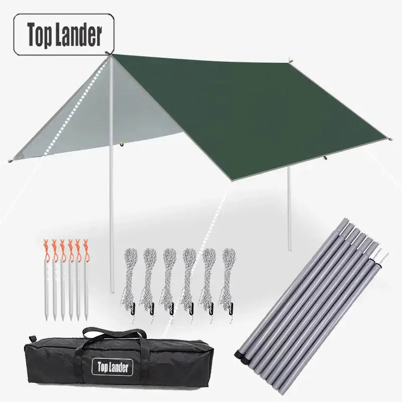 Ultralight Waterproof Tarp Tent 4x4m 5x3m 4x3m 3x3m Camping Awning Sun Shelter Garden Canopy for Outdoor Beach Hiking