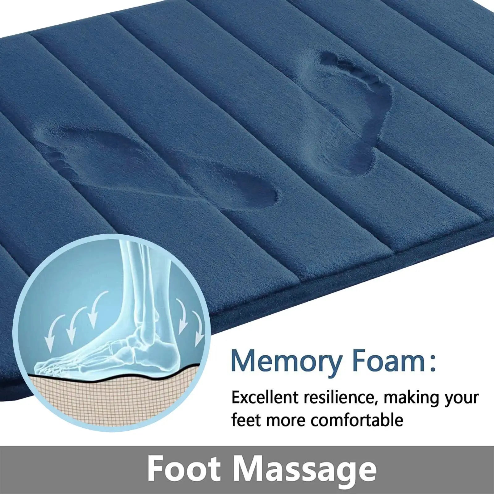 CloudLux Memory Foam Bath Mat Ultra Absorbent Three Layer Microfiber With Non Slip Backing Quick Drying