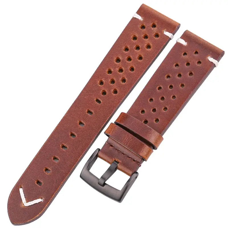 Heritage Leather Handmade Cowhide Watch Band 18mm 20mm 22mm 24mm Breathable Oil Wax Treated For Comfort