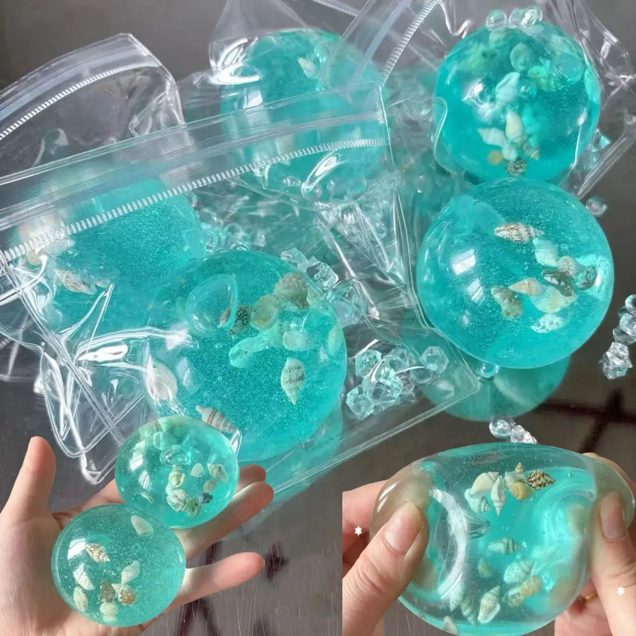 Adult Ocean Squishy Stress Balls Sensory Toys For Anxiety Relief Maltose Water Ball Fidget Toys Bulk Gift Autism